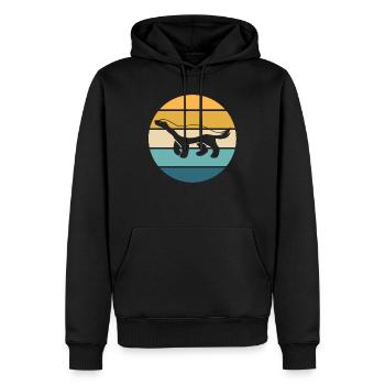 Retro Honigdachs Vintage Honigdachs - Männer Premium Bio Hoodie - Schwarz - Vorne - Nico (187cm)