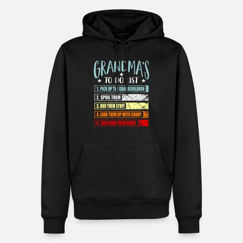 Oma Omi Geschenk Großmutter Geschenkidee - Männer Premium Bio Hoodie - Schwarz