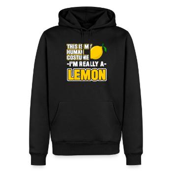 Zitrone Zitronen Kostüm Spruch - Männer Premium Bio Hoodie - Schwarz - Vorne - Nico (187cm)