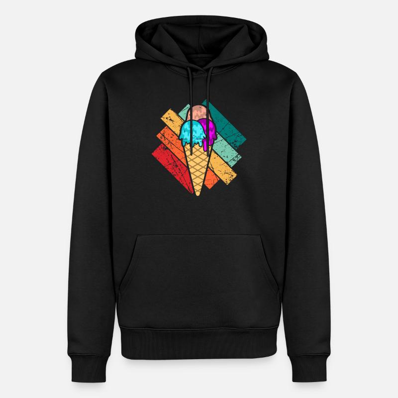 Eiscreme - Männer Premium Bio Hoodie - Schwarz