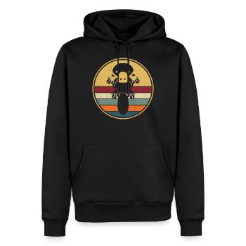 Ornithorynque rétro ornithorynque vintage - Sweat à capuche Premium bio Homme - noir - Devant - Nico (187cm)
