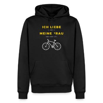 Ich liebe meine Frau - Männer Premium Bio Hoodie - Schwarz - Vorne - Nico (187cm)