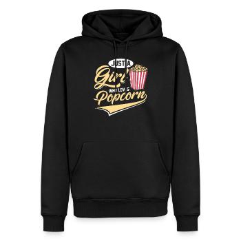 Pop corn - Sweat à capuche Premium bio Homme - noir - Devant - Nico (187cm)
