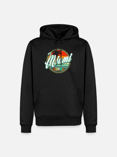 SommerStrandurlaub - Miami - Männer Premium Bio Hoodie - Schwarz