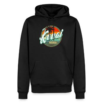 SommerStrandurlaub - Kauai Hawaii - Männer Premium Bio Hoodie - Schwarz - Vorne - Nico (187cm)