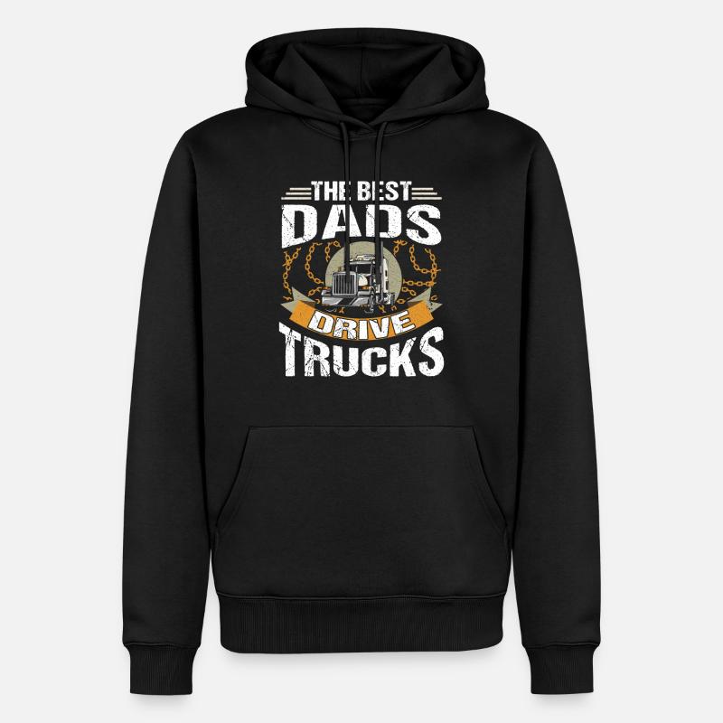Die besten Dads Drive Trucks - Männer Premium Bio Hoodie - Schwarz