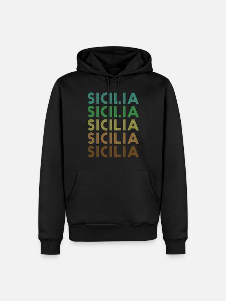 Sicily Retro Sicilia - Men’s Premium Organic Hoodie - black