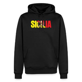Sicile Drapeau Sicilia Blason - Sweat à capuche Premium bio Homme - noir - Devant - Nico (187cm)