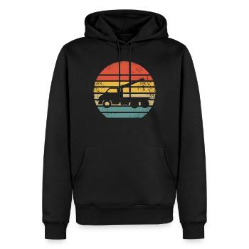 Rétro dépanneuse vintage dépanneurs vintage - Sweat à capuche Premium bio Homme - noir - Devant - Nico (187cm)