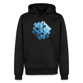 Aquarium - Sweat à capuche Premium bio Homme - noir - Devant - Nico (187cm)
