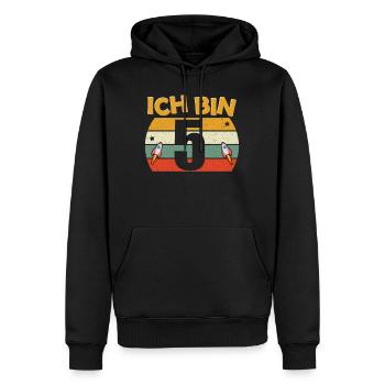 5. Geburtstag 5 Jahre Weltall Weltraumrakete Party - Männer Premium Bio Hoodie - Schwarz - Vorne - Nico (187cm)
