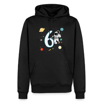 6. Geburtstag 6 Jahre Astronaut Weltall Weltraum - Männer Premium Bio Hoodie - Schwarz - Vorne - Nico (187cm)