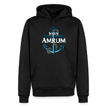 Amrum Moin Anker Spruch - Männer Premium Bio Hoodie - Schwarz - Vorne - Nico (187cm)