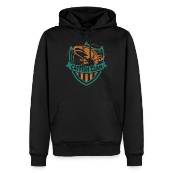 Wels - Männer Premium Bio Hoodie - Schwarz - Vorne - Nico (187cm)