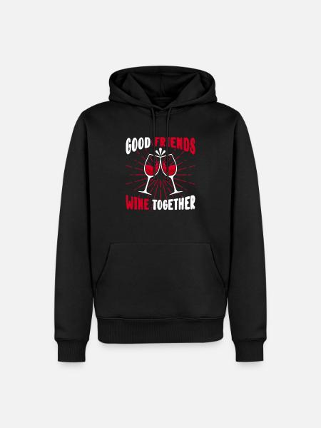 Wein - Männer Premium Bio Hoodie - Schwarz