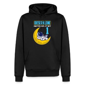 1. Geburtstag 1 Jahr Astronaut Weltraum Party - Männer Premium Bio Hoodie - Schwarz - Vorne - Nico (187cm)