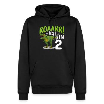 2. Geburtstag 2 Jahre Dino Dinosaurier Fan - Männer Premium Bio Hoodie - Schwarz - Vorne - Nico (187cm)