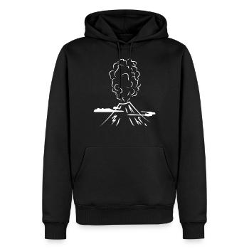 Vulkan - Männer Premium Bio Hoodie - Schwarz - Vorne - Nico (187cm)