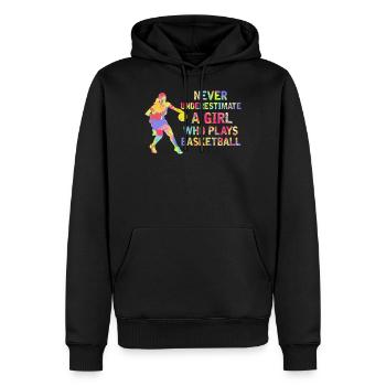 Athlètes colorés de filles de basket-ball - Sweat à capuche Premium bio Homme - noir - Devant - Nico (187cm)
