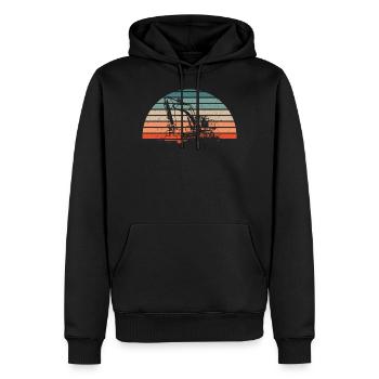 Retro Bagger Baggerführer Vintage Baggerfahrer - Männer Premium Bio Hoodie - Schwarz - Vorne - Nico (187cm)
