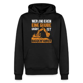 Bagger Baggerfahrer Baggerführer - Männer Premium Bio Hoodie - Schwarz - Vorne - Nico (187cm)