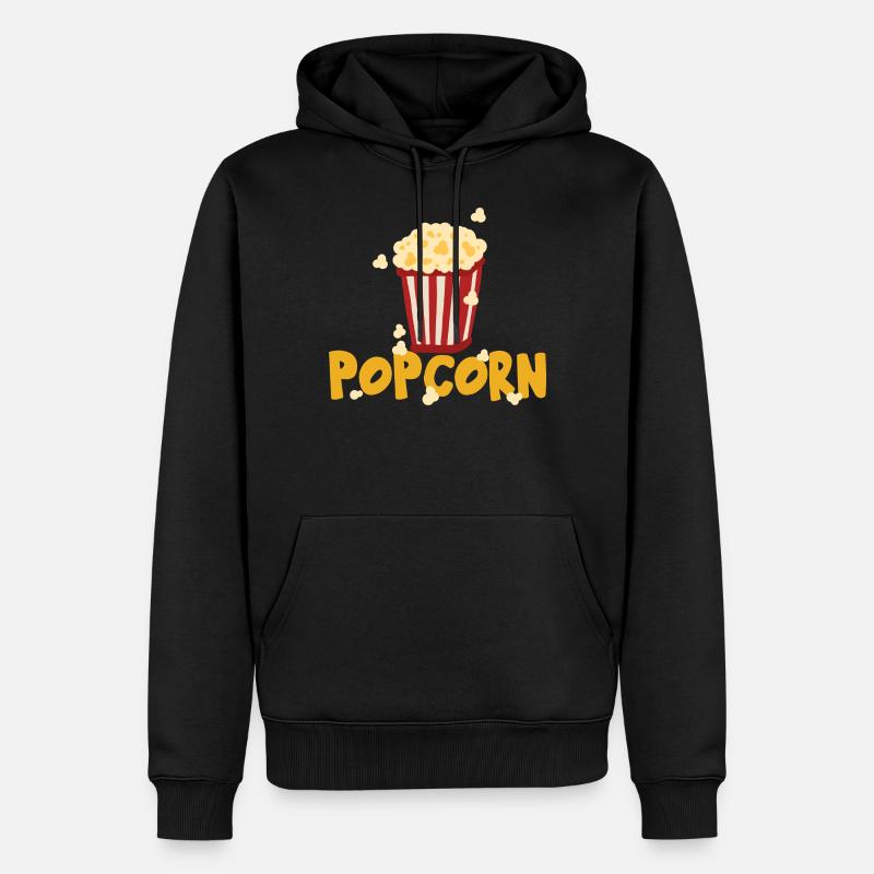 Popcorn - Männer Premium Bio Hoodie - Schwarz