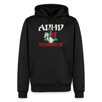 ADHD Warrior ADHS Geschenk - Männer Premium Bio Hoodie - Schwarz - Vorne - Nico (187cm)
