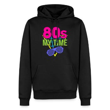 80er 1980er Jahre - Männer Premium Bio Hoodie - Schwarz - Vorne - Nico (187cm)
