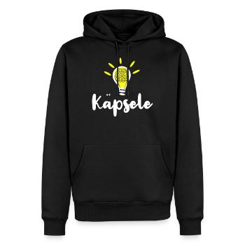 Käpsele - Männer Premium Bio Hoodie - Schwarz - Vorne - Nico (187cm)