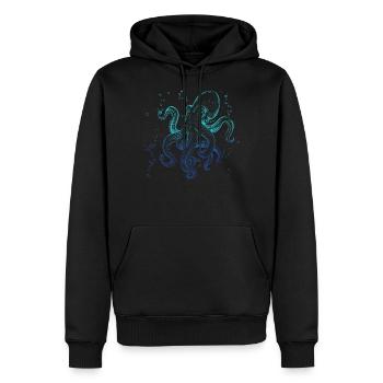 Pieuvres d’art polyp océan - Sweat à capuche Premium bio Homme - noir - Devant - Nico (187cm)