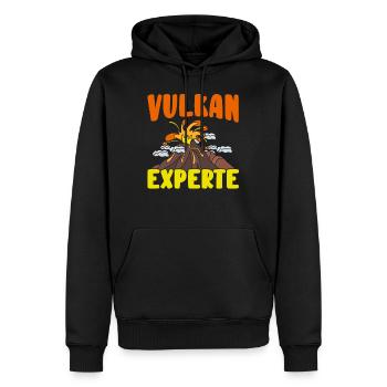 Vulkan - Männer Premium Bio Hoodie - Schwarz - Vorne - Nico (187cm)