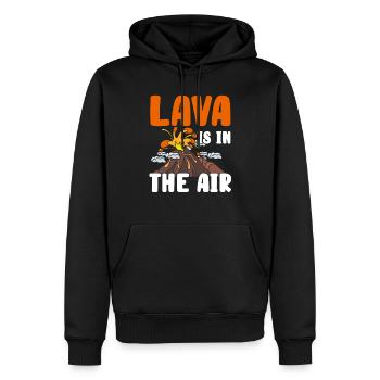 Vulkan - Männer Premium Bio Hoodie - Schwarz - Vorne - Nico (187cm)