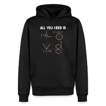Maths Professeur Mathe maths Matheduceur Mathématiques - Sweat à capuche Premium bio Homme - noir - Devant - Nico (187cm)