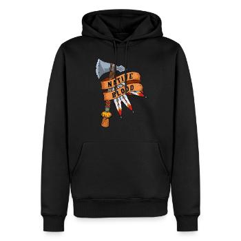 Indianer - Männer Premium Bio Hoodie - Schwarz - Vorne - Nico (187cm)