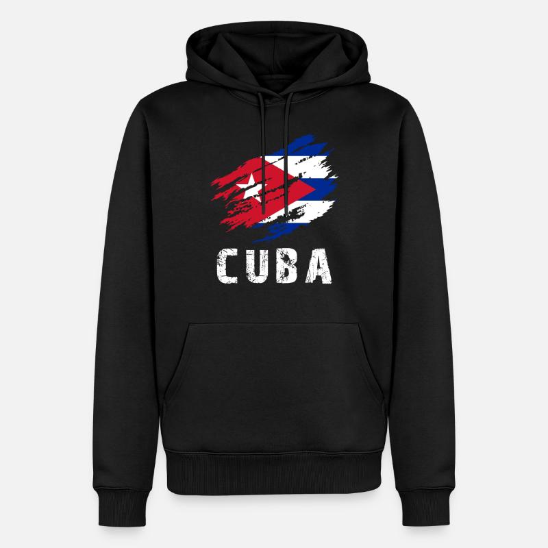 La Havane Cuba Drapeau Cuba - Sweat à capuche Premium bio Homme - noir