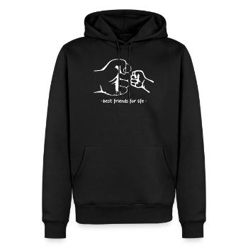 Meilleurs amis pour la vie - Sweat à capuche Premium bio Homme - noir - Devant - Nico (187cm)