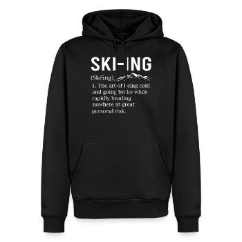 Ski Humor Skifahren Lustiger Wintersport Witz - Männer Premium Bio Hoodie - Schwarz - Vorne - Nico (187cm)