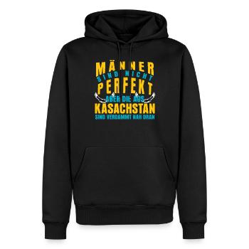 Kasachen Männer aus Kasachstan - Männer Premium Bio Hoodie - Schwarz - Vorne - Nico (187cm)
