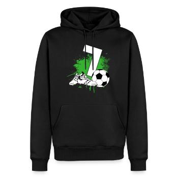 7. Geburtstag 7 Jahre Fußball Fußballspieler - Männer Premium Bio Hoodie - Schwarz - Vorne - Nico (187cm)