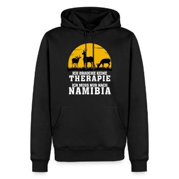 Namibia Therapie Urlaub Afrika - Männer Premium Bio Hoodie - Schwarz - Vorne - Nico (187cm)
