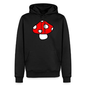 Mouches Champignon Mushroom - Sweat à capuche Premium bio Homme - noir - Devant - Nico (187cm)