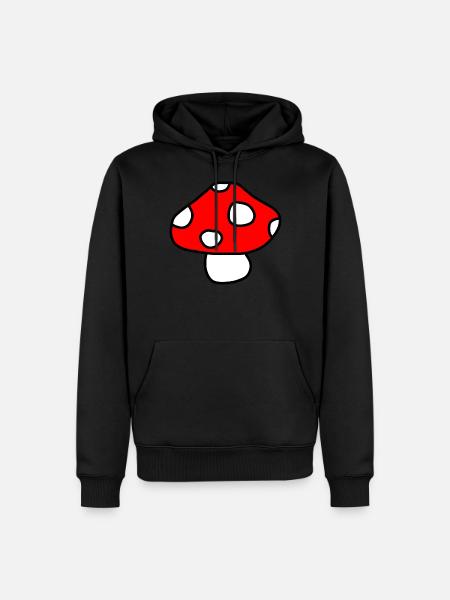 Fly Mushroom Mushroom - Men’s Premium Organic Hoodie - black