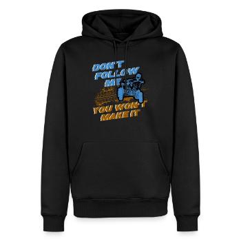 Ne me suivez pas ATV Quad Offroad Motorsport Cadeau - Sweat à capuche Premium bio Homme - noir - Devant - Nico (187cm)