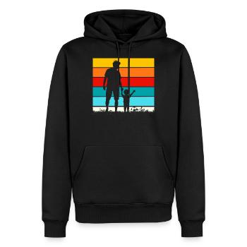 Vater Sohn Fußball Kind Papa - Männer Premium Bio Hoodie - Schwarz - Vorne - Nico (187cm)
