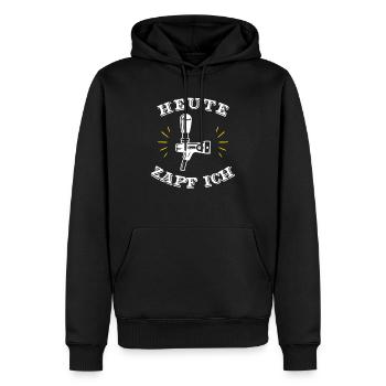 Stolzer Biertrinker Heute Zapf ich! Alkohol Bier - Männer Premium Bio Hoodie - Schwarz - Vorne - Nico (187cm)