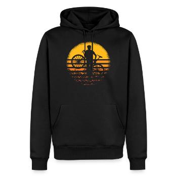 Retro Radcross Cyclocross Querfeldeinrennen - Männer Premium Bio Hoodie - Schwarz - Vorne - Nico (187cm)