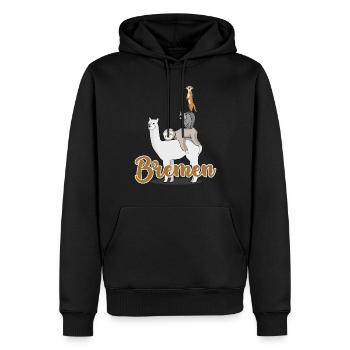 Bremer animaux empilés Brême - Sweat à capuche Premium bio Homme - noir - Devant - Nico (187cm)