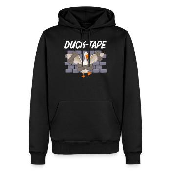 Lustiger Klebeband Humor Ente Tier sarkastisch - Männer Premium Bio Hoodie - Schwarz - Vorne - Nico (187cm)