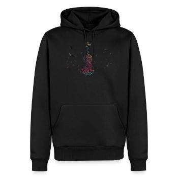 Violon coloré Musique musicale Instrument à cordes - Sweat à capuche Premium bio Homme - noir - Devant - Nico (187cm)