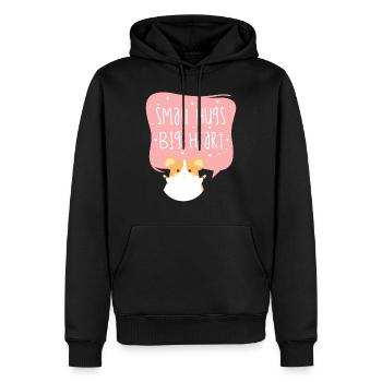 Hamster - Sweat à capuche Premium bio Homme - noir - Devant - Nico (187cm)